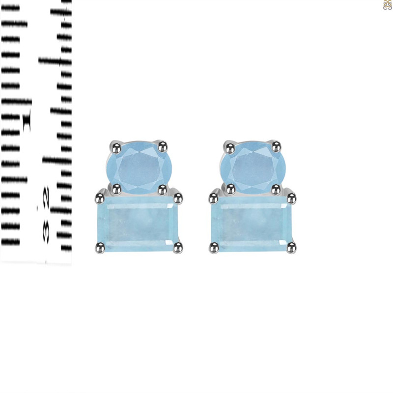 Aquamarine Stud Earring AQM-RDE-1267.