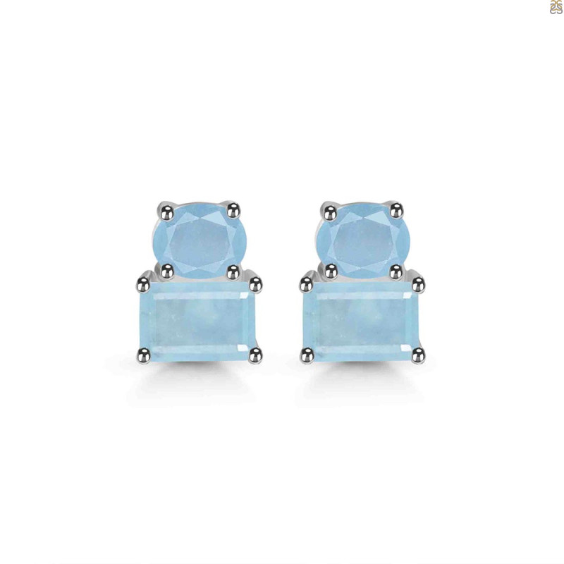 Aquamarine Stud Earring AQM-RDE-1267.