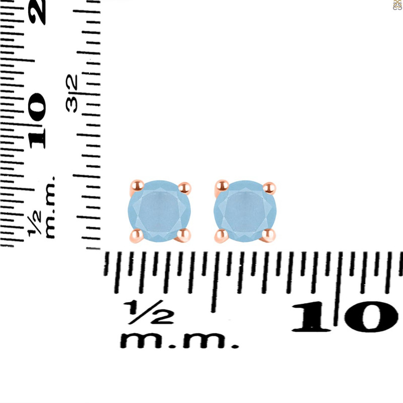 Aquamarine Stud Earring AQM-RDE-1321.