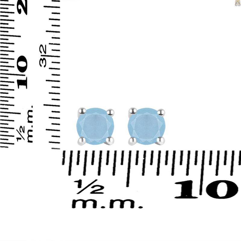 Aquamarine Stud Earring AQM-RDE-1321.