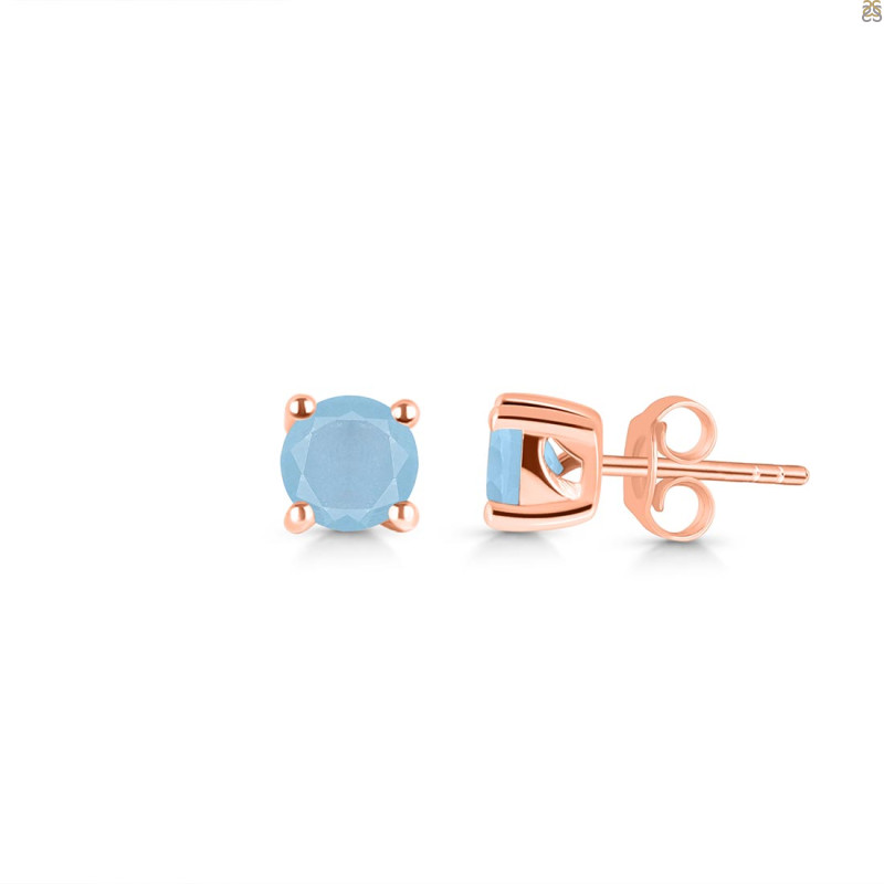 Aquamarine Stud Earring AQM-RDE-1321.