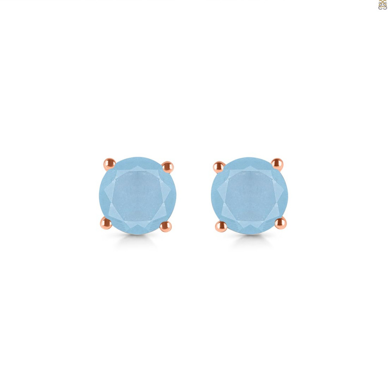 Aquamarine Stud Earring AQM-RDE-1353.