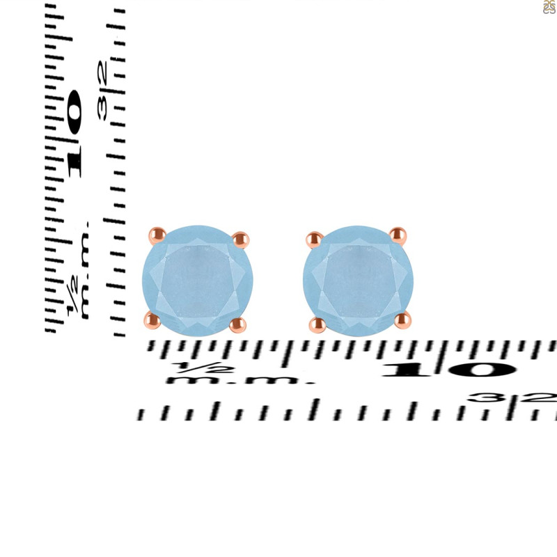 Aquamarine Stud Earring AQM-RDE-1353.
