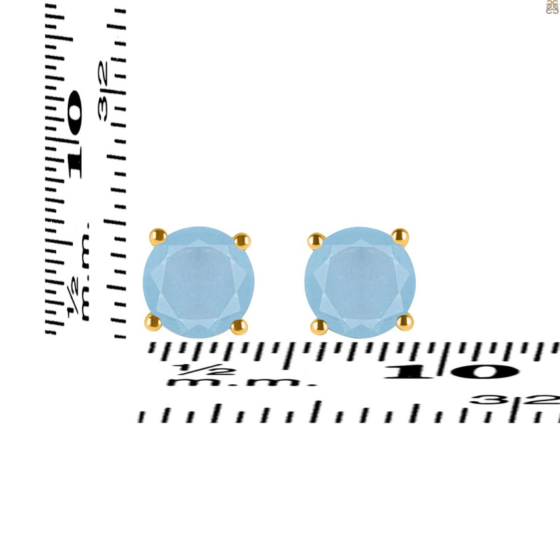 Aquamarine Stud Earring AQM-RDE-1353.