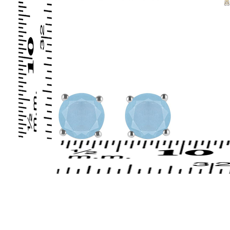 Aquamarine Stud Earring AQM-RDE-1353.