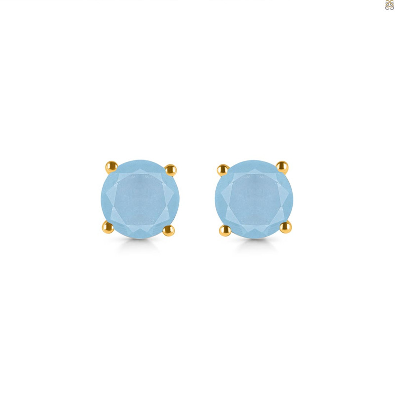 Aquamarine Stud Earring AQM-RDE-1353.