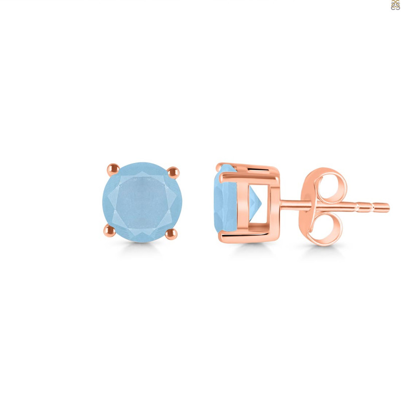 Aquamarine Stud Earring AQM-RDE-1353.