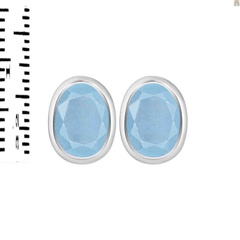 Aquamarine Stud Earring AQM-RDE-1370.