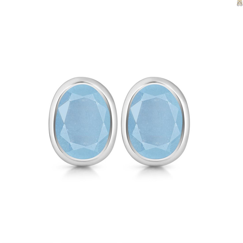 Aquamarine Stud Earring AQM-RDE-1370.