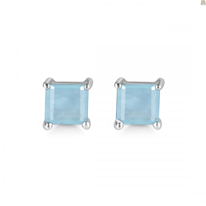 Aquamarine Stud Earring AQM-RDE-1373.