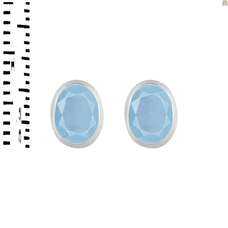 Aquamarine Stud Earring AQM-RDE-1374.