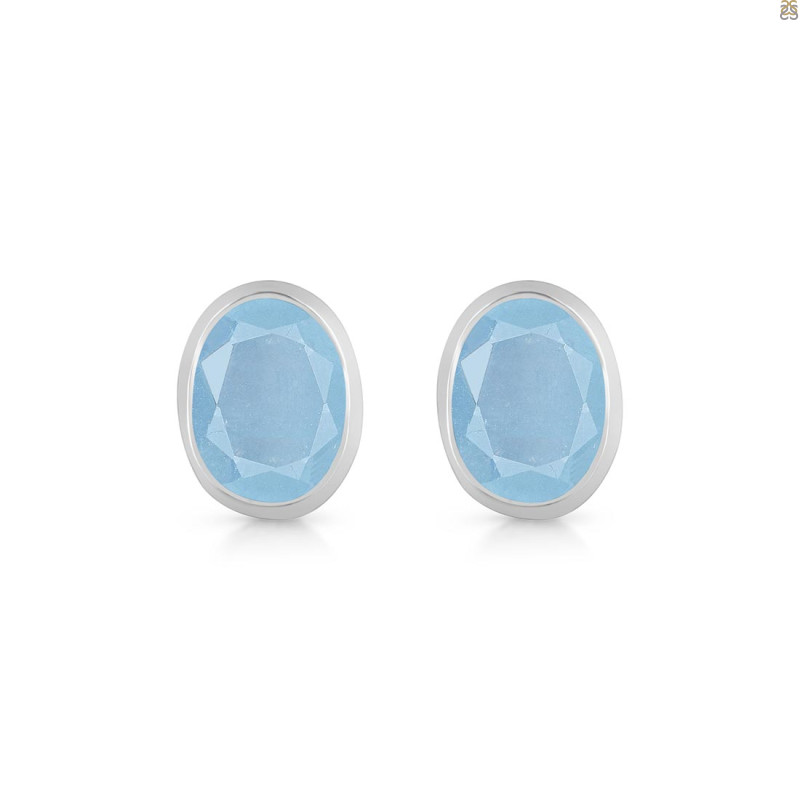 Aquamarine Stud Earring AQM-RDE-1374.
