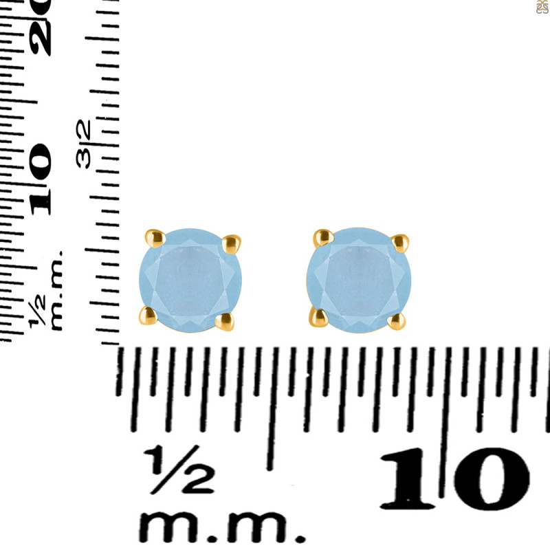Aquamarine Stud Earring AQM-RDE-1435.