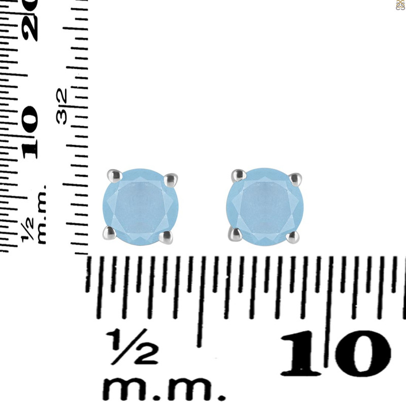 Aquamarine Stud Earring AQM-RDE-1435.