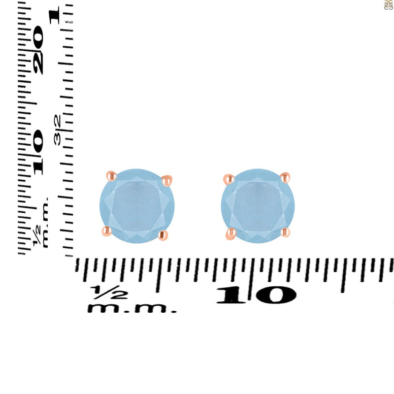 Aquamarine Stud Earring AQM-RDE-1436.