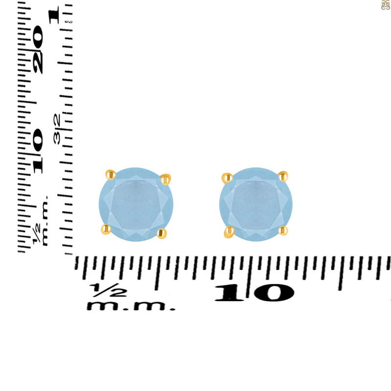 Aquamarine Stud Earring AQM-RDE-1436.