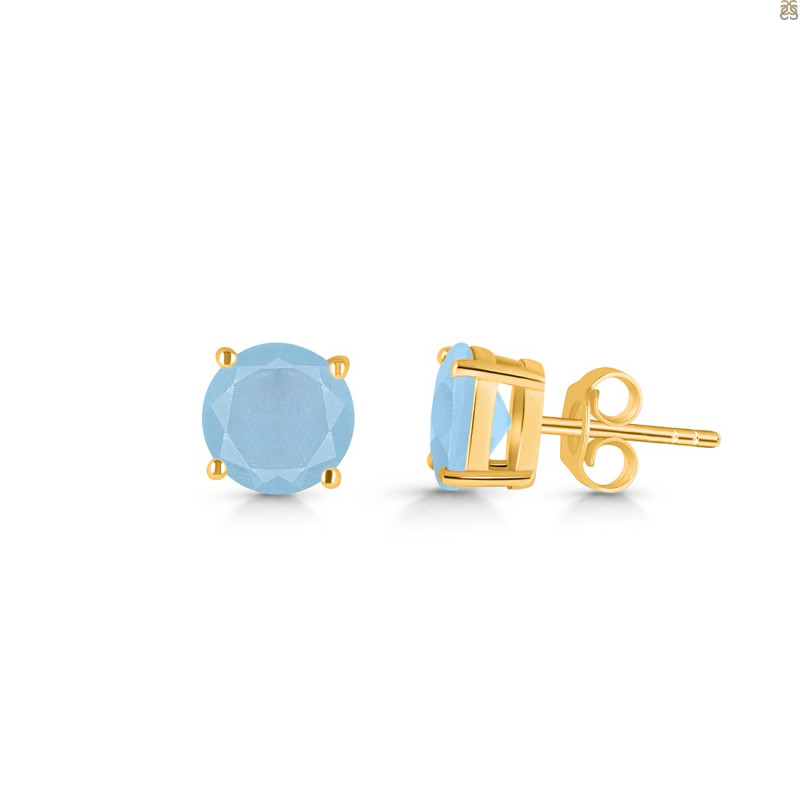 Aquamarine Stud Earring AQM-RDE-1436.