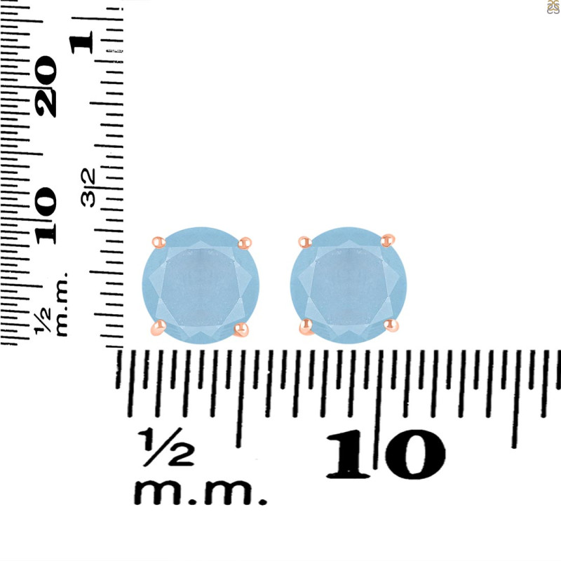 Aquamarine Stud Earring AQM-RDE-1437.
