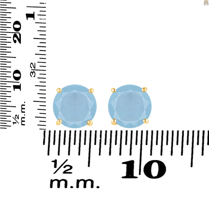 Aquamarine Stud Earring AQM-RDE-1437.