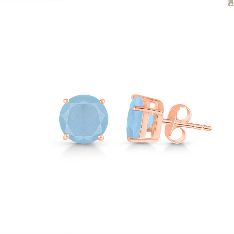 Aquamarine Stud Earring AQM-RDE-1437.