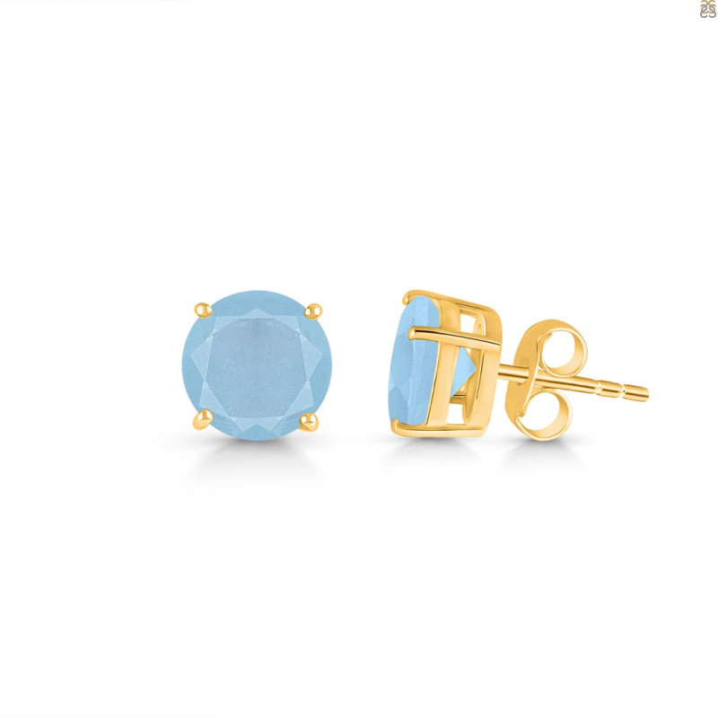 Aquamarine Stud Earring AQM-RDE-1437.