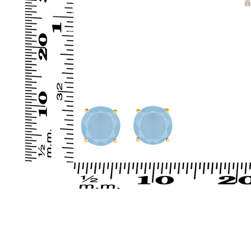 Aquamarine Stud Earring AQM-RDE-1438.