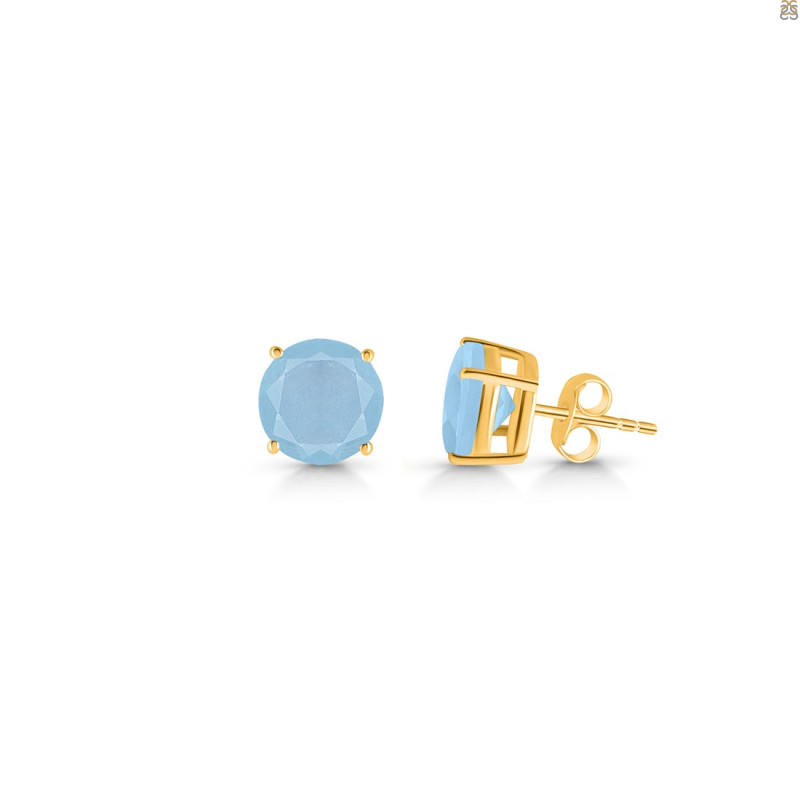 Aquamarine Stud Earring AQM-RDE-1438.