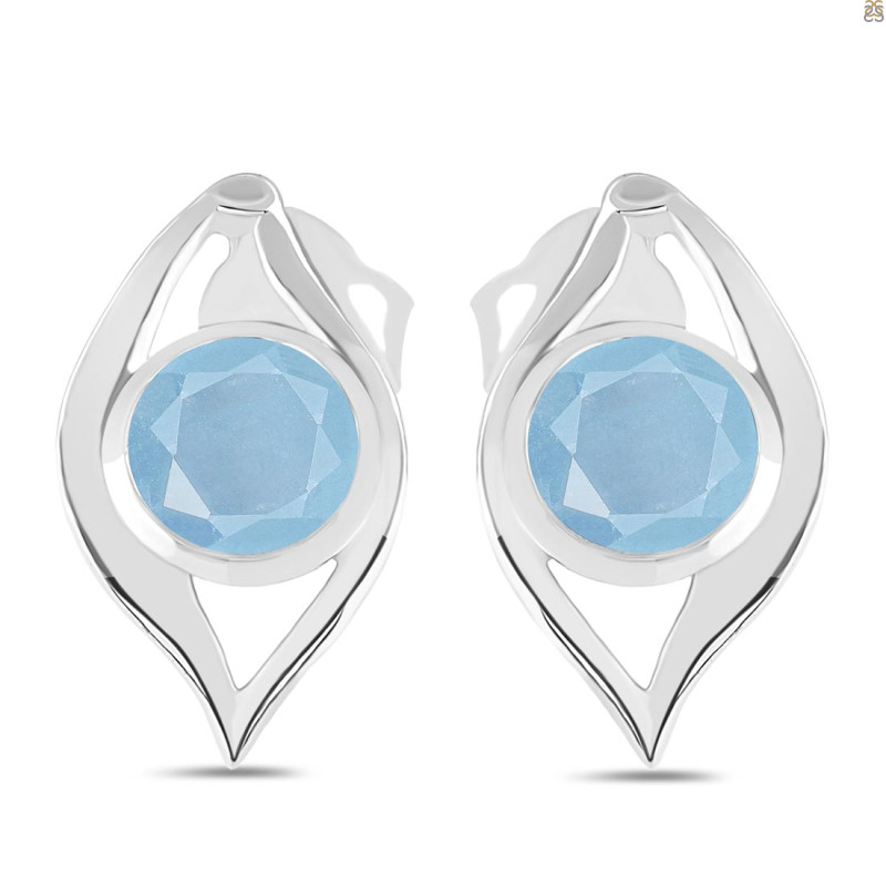 Aquamarine Stud Earring AQM-RDE-21.