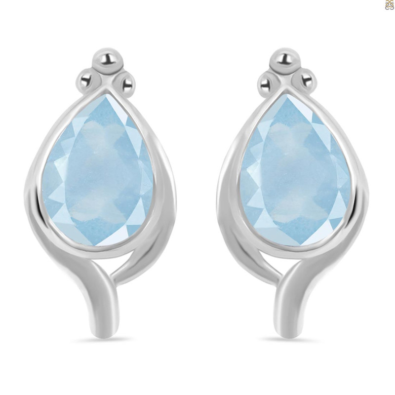 Aquamarine Stud Earring AQM-RDE-26.