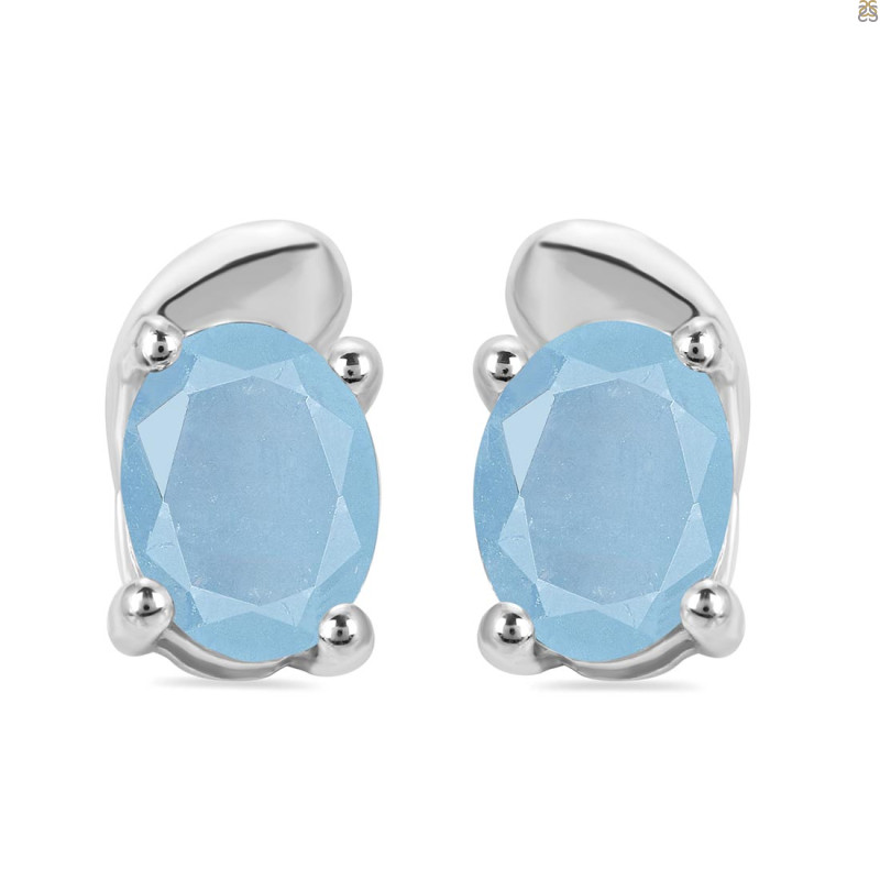 Aquamarine Stud Earring AQM-RDE-28.