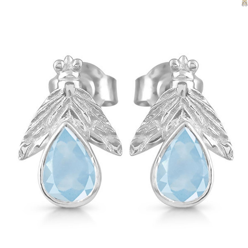 Aquamarine Stud Earring AQM-RDE-33.