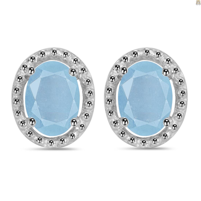 Aquamarine Stud Earring AQM-RDE-34.