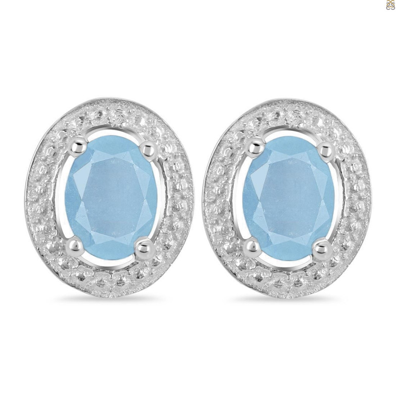 Aquamarine Stud Earring AQM-RDE-35.