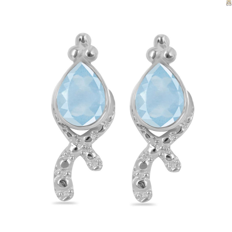 Aquamarine Stud Earring AQM-RDE-36.