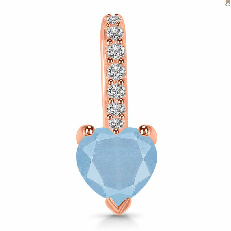 Aquamarine & White Topaz Pendant AQM-RDP-540.