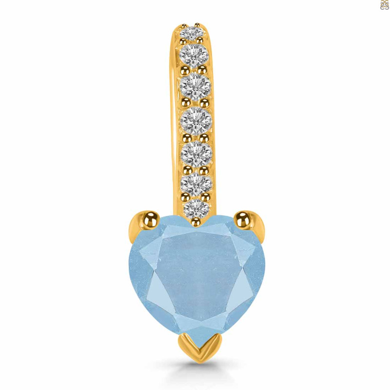 Aquamarine & White Topaz Pendant AQM-RDP-540.