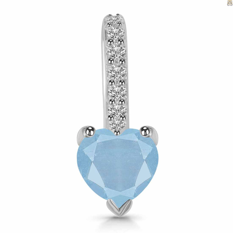 Aquamarine & White Topaz Pendant AQM-RDP-540.