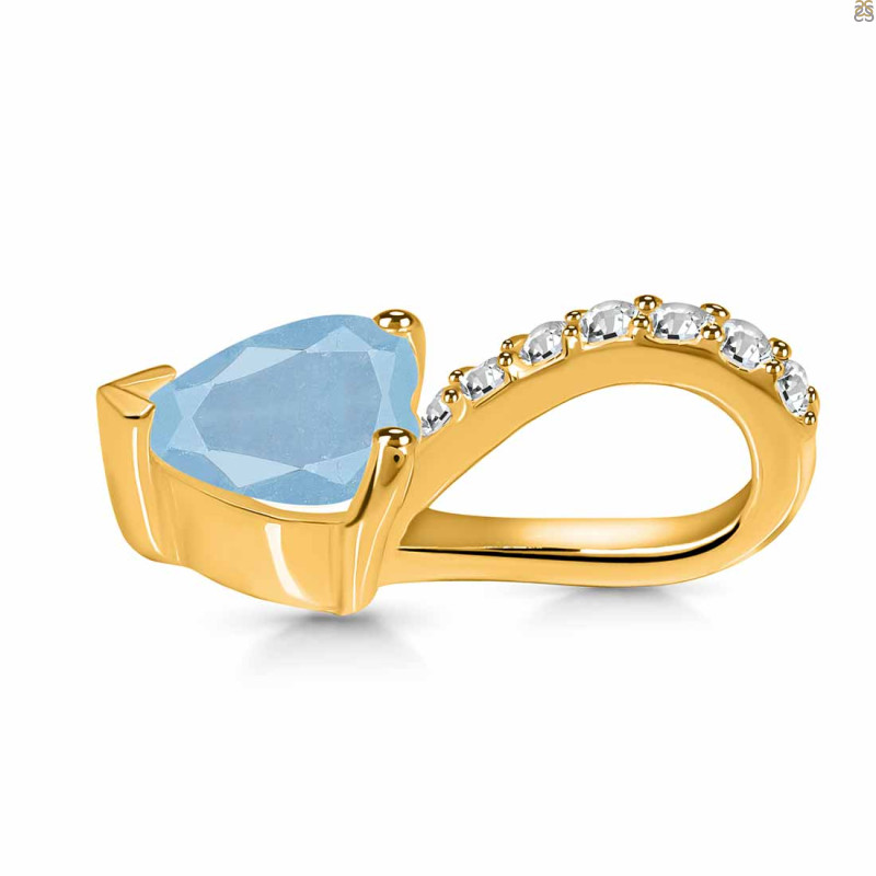 Aquamarine & White Topaz Pendant AQM-RDP-540.