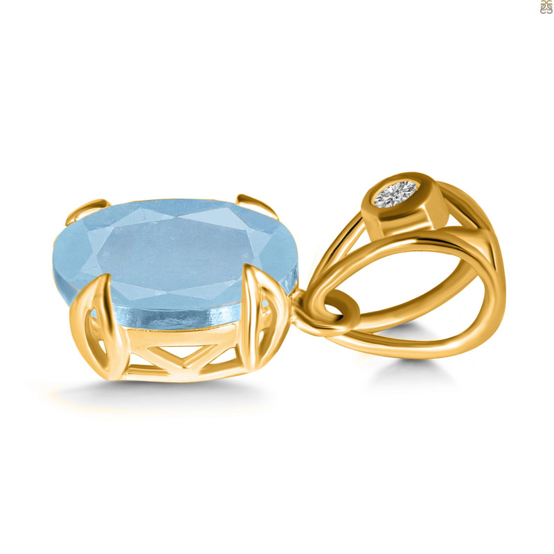 Aquamarine Pendant AQM-RDP-749-V-LOOP.