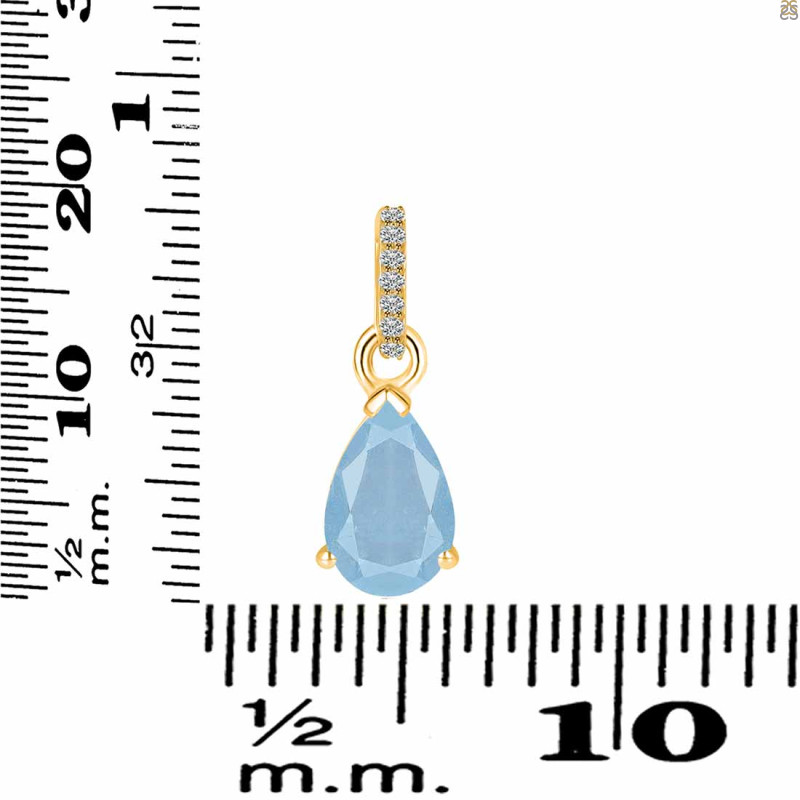 Aquamarine & White Topaz Pendant AQM-RDP-757-CZ.