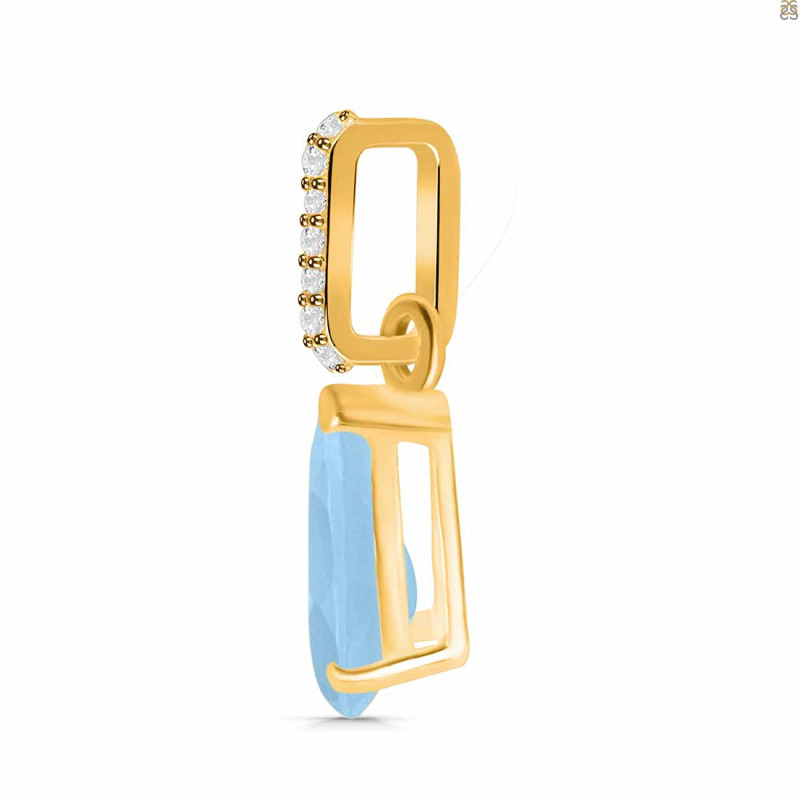 Aquamarine & White Topaz Pendant AQM-RDP-757-CZ.