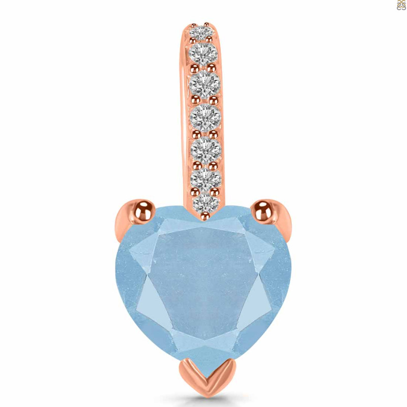 Aquamarine & White Topaz Pendant AQM-RDP-819.