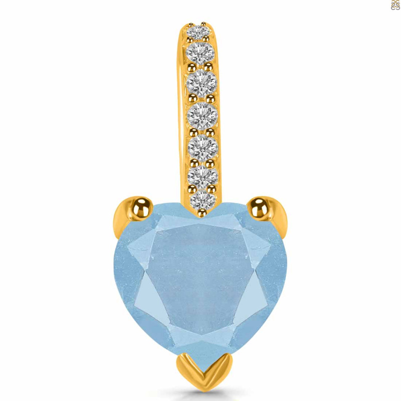 Aquamarine & White Topaz Pendant AQM-RDP-819.