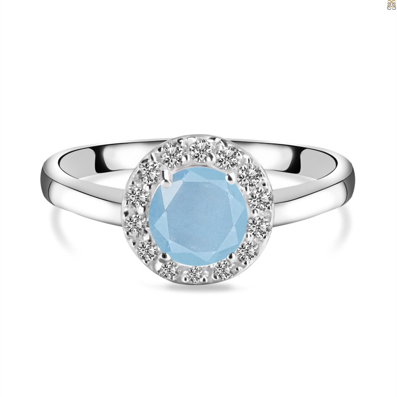 Aquamarine & White Topaz Ring AQM-RDR-1768.