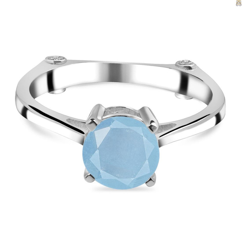 Aquamarine & White Topaz Ring AQM-RDR-1786.