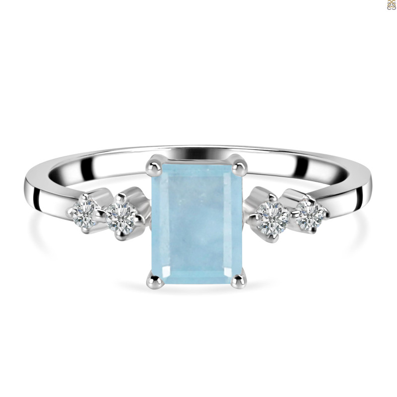 Aquamarine & White Topaz Ring AQM-RDR-2187.