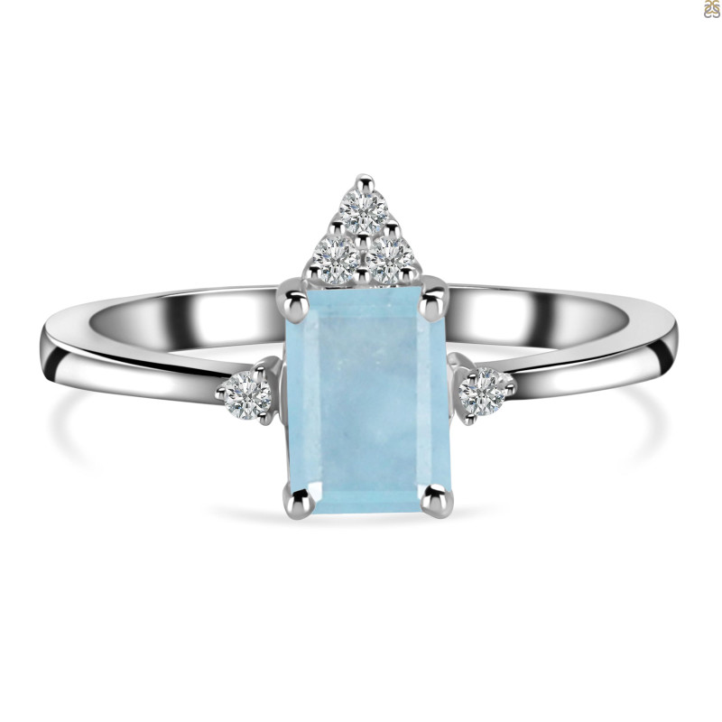 Aquamarine & White Topaz Ring AQM-RDR-2194.