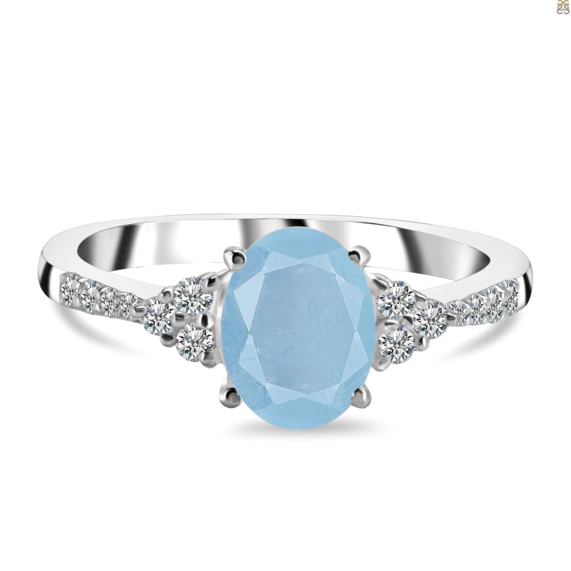 Aquamarine & White Topaz Ring AQM-RDR-2219.