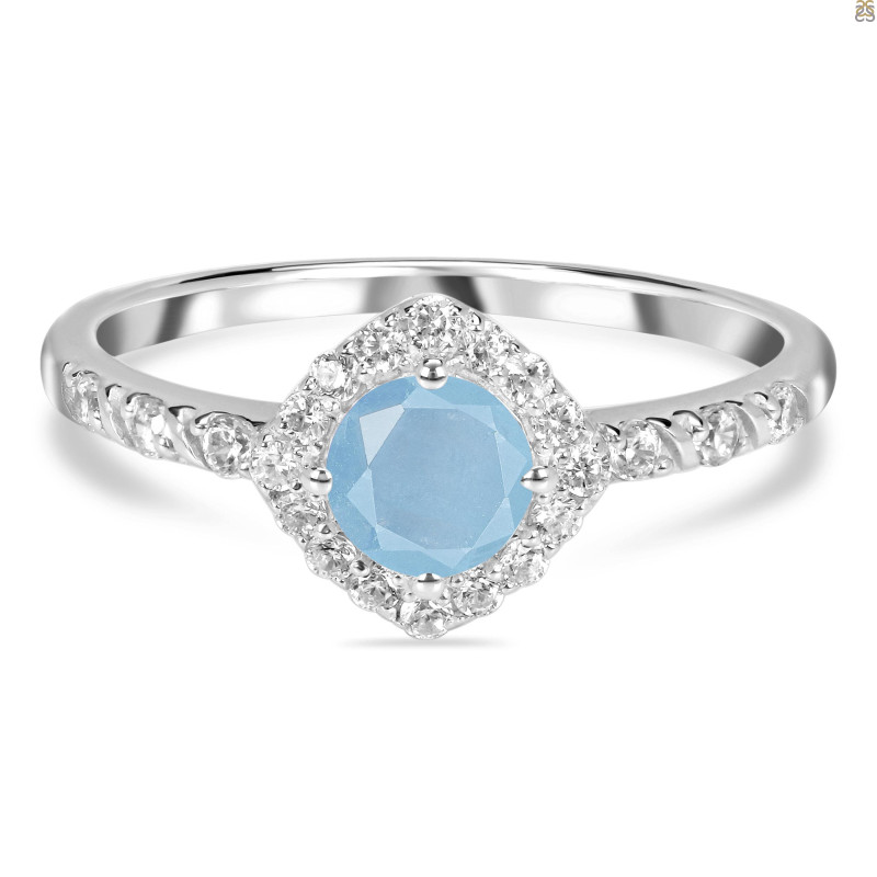 Aquamarine & White Topaz Ring AQM-RDR-2260.