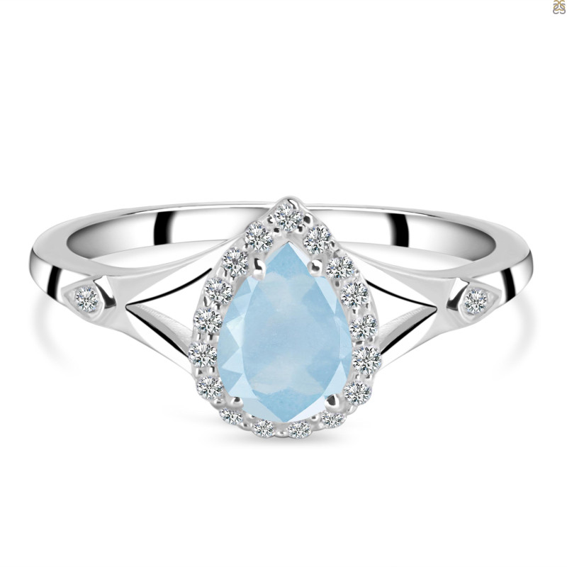 Aquamarine & White Topaz Ring AQM-RDR-2271.